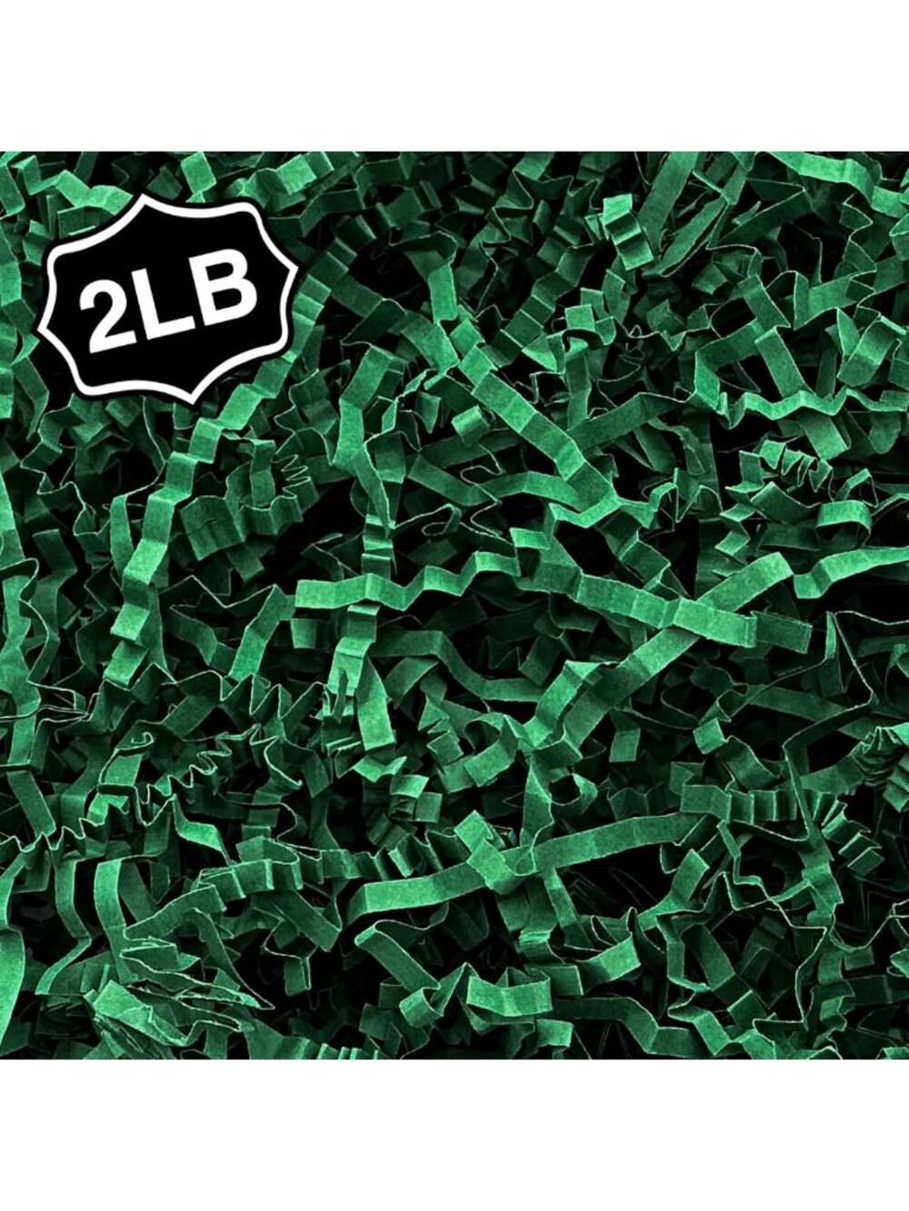 2LB Green Crinkle Paper Shred Filler for Gift Baskets, Boxes & Holiday Decor